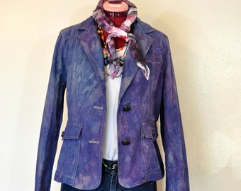 Blazer morado jaspeado para mujer, talla 6 pequeña, de algodón reciclado Gap (96 cm de pecho)