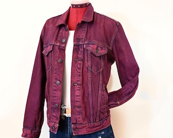 Violet Men's XL Denim JACKET - Purple Dyed Upcycled Brooklyn Denim