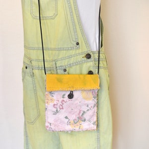 Gefärbte Jeanstasche HANDTASCHE - Hand Made Urban Upcycled Orange Gold Dyed Denim Geldbörse Over the Shoulder Mini Bag Tote 45