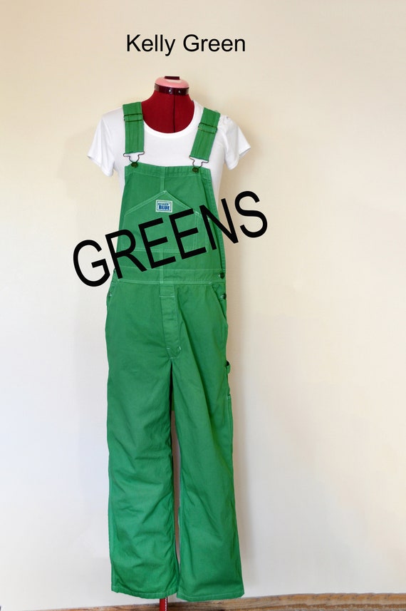 CUSTOM DYED Green Bib Overall Pants Kelly Teal Apple Dyed - Etsy