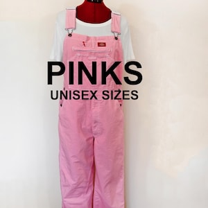 CUSTOM DYED Unisex Pink Bib Overall Pants - Fuchsia Dyed Adult Youth Overalls Shorts - Waist 28, 29, 30, 32, 34, 36, 38, 40, 42, 44, 46, 48