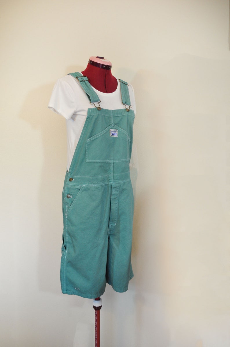 rugged blue overalls
