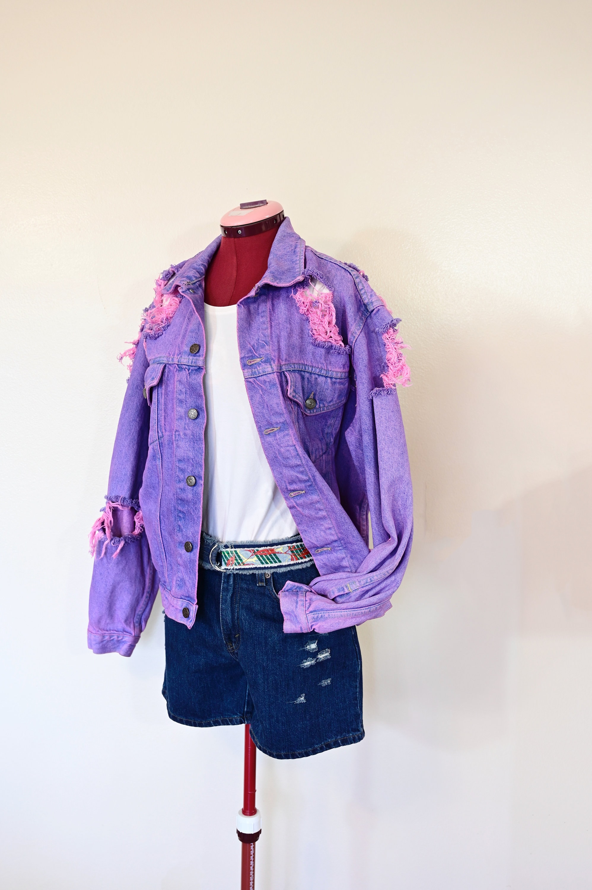 Leichte Jacke Lila Jeansjacke Herren STREET-ONE Kurze Steppjacke