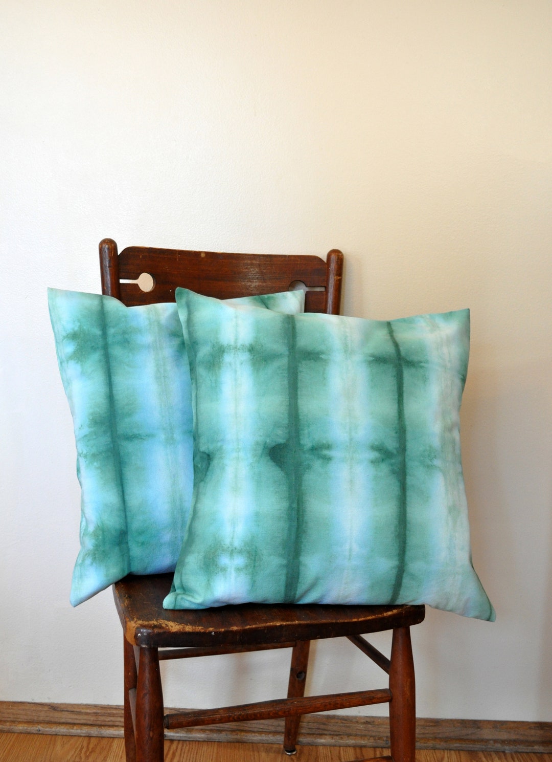 GREEN Dyed Pillow Cover Square Sham Envelope Style Dyed Etsy