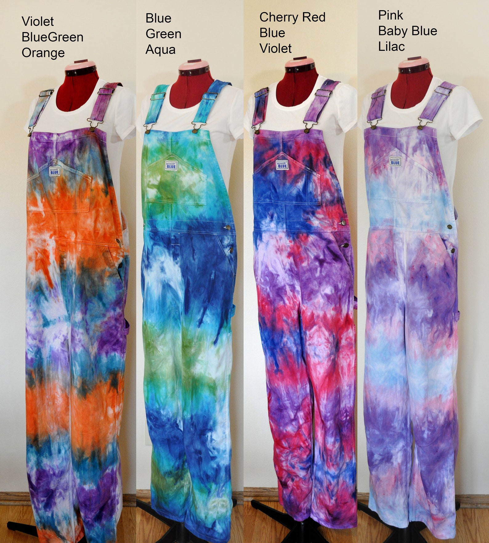 CUSTOM Dyed Bib Overall Pants TIE DYED Multi Color Red - Etsy