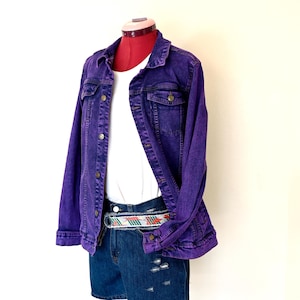 Violet Dyed Adult Mens Small Upcycled Wonder Nation Denim Trucker