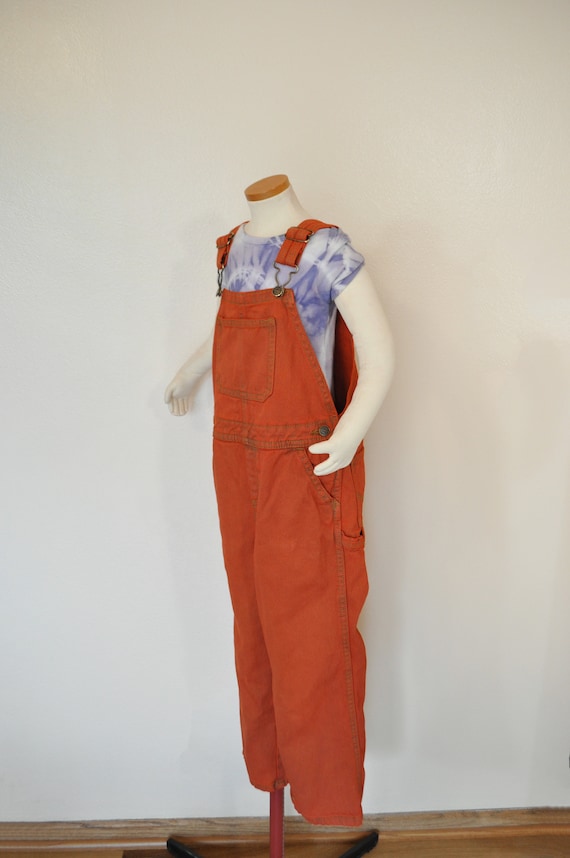 Orange Kids 5T Bib OVERALL Pants - Orange Red Dyed