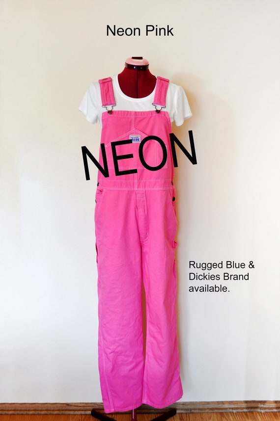CUSTOM DYED Neon Bib Overall Pants - Pink, Green, Aqua CUSTOM DYED Neon Bib Overall Pants - Pink, Green, Aqua