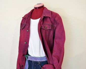 maroon denim jacket mens