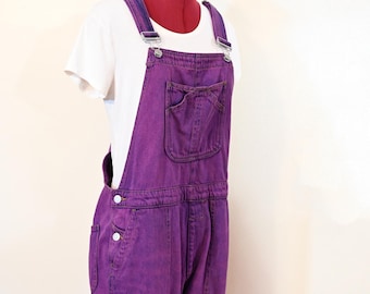Fuchsia Dyed Womens Medium Upcycled Gap Bib OVERALL Pants (36W x 26L)
