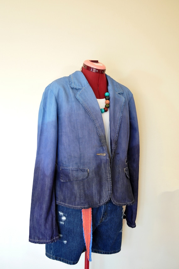 Blue Medium Denim Blazer JACKET - Royal Navy Blue… - image 1