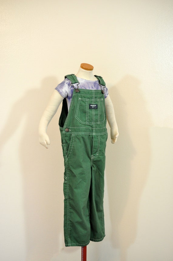 Pantalones con pechera para ninos de 3 anos en color verde Mono de algodon OshKosh tenido