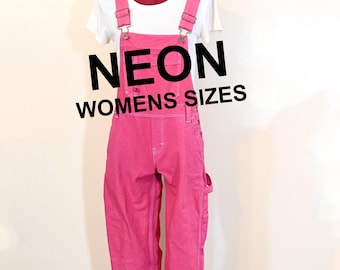 CUSTOM DYED Women's Neon Colors Bib Overalls - Pants or Shorts: XS, S, M, L, Xl, 2Xl