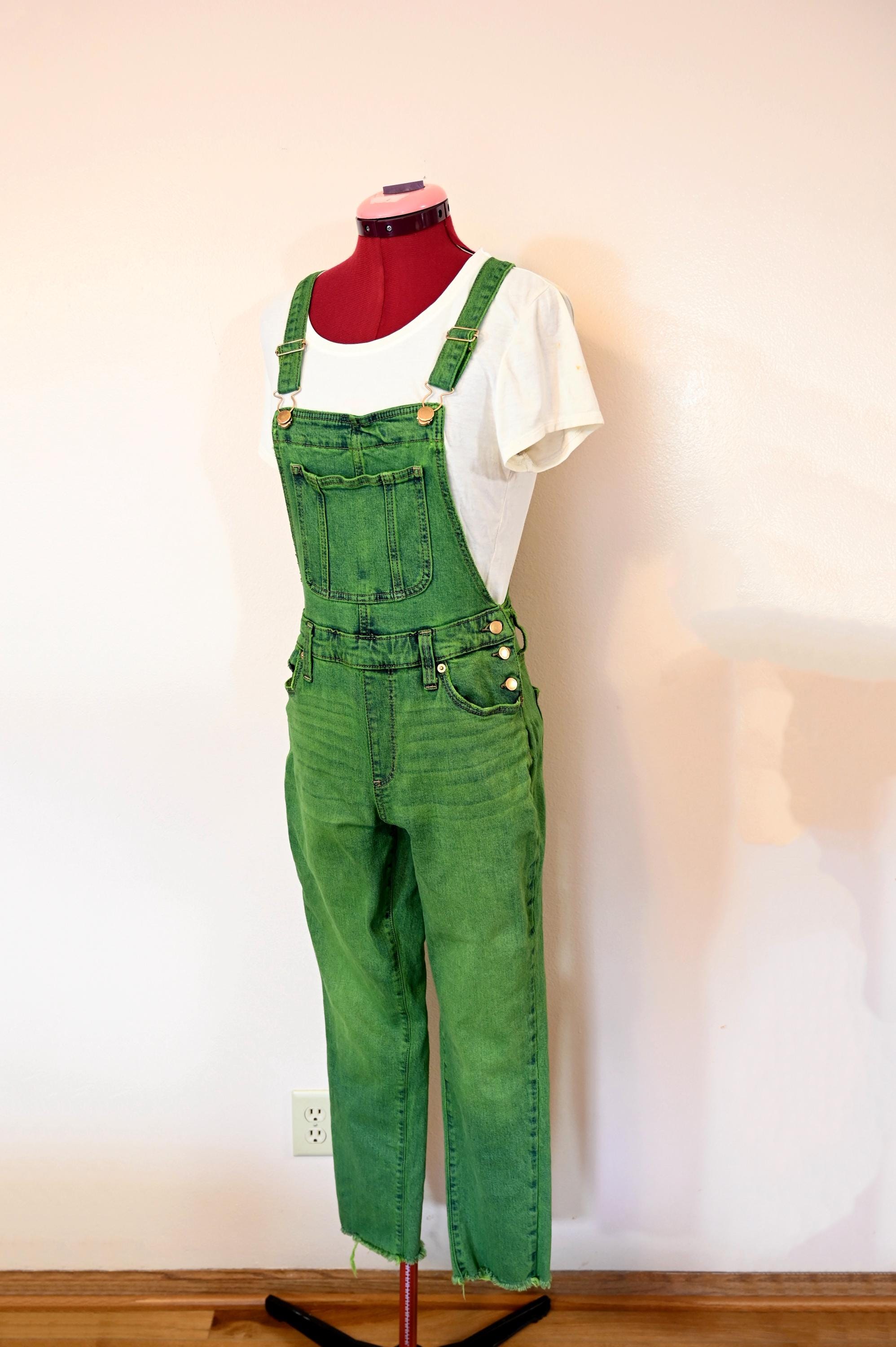 Green Dyed Womens Extra Small Upcycled Universal Thread Bib 
