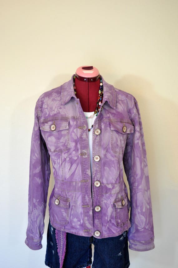 Violet Large Cotton JACKET - Purple Dyed Vintage … - image 4
