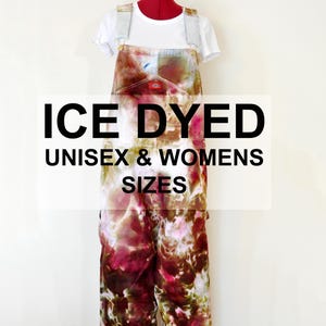 CUSTOM Dyed Unisex Bib OVERALL Pant - ICE Dyed Multi Color Adult Men Women Youth Overalls - Waist 30, 32, 34, 36, 38, 40, 42, 44, 46, 48,