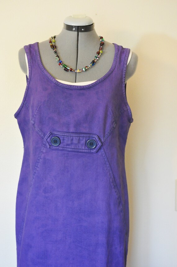 Violet Petite Small Denim DRESS - Purple Hand Dye… - image 3