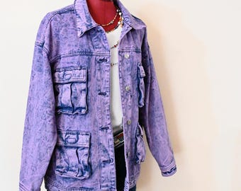 【FallettXLee】Washed Denim Jacket Purple MUSINSA公式 | FALLETT [FallettXLee] Washed Denim Jacket Purple