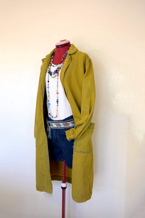 Gold Medium Denim Jacket  - Yellow Gold  Dyed Upcy