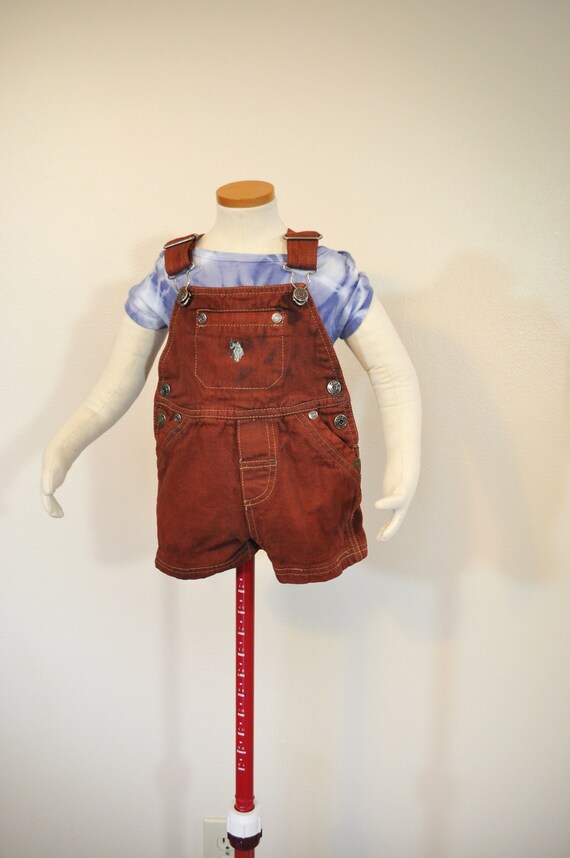 Brown Kid 6 9 Mo. Bib OVERALLS Cinnamon Brown Vintage Baby Polo Ralph Lauren Denim Overall Shorts Baby Child Infant 6 9 Months 22 W Etsy UK