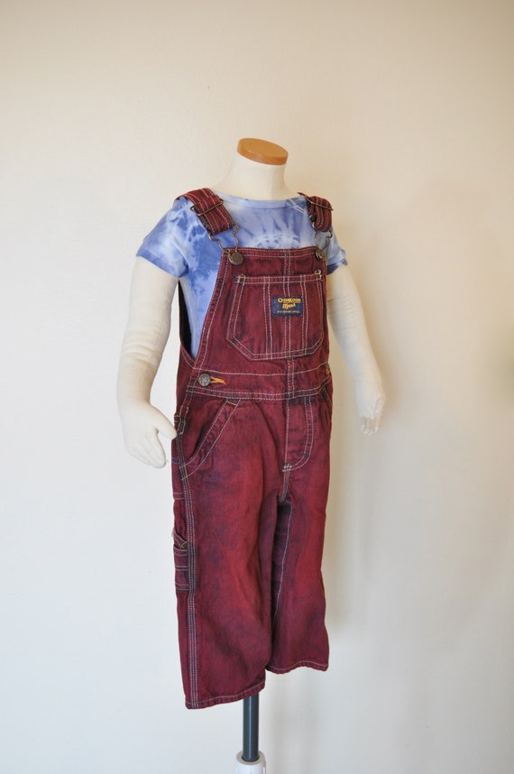 Maroon Kids 18 months Bib OVERALL Pants - Red Win… - image 3