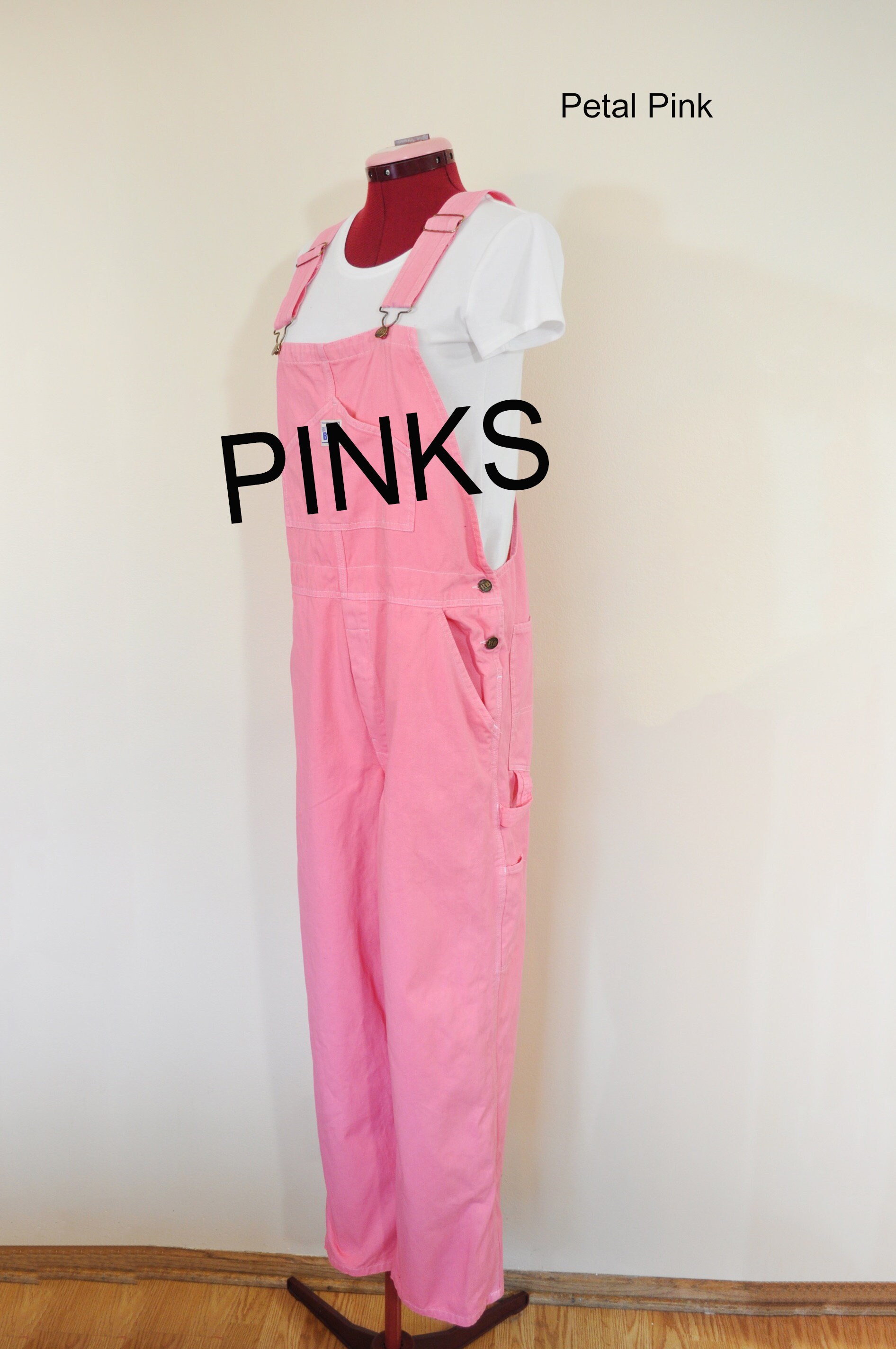 CUSTOM DYED Pink Bib Overall Pants Pink 