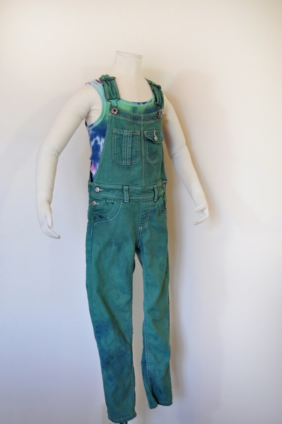 Green Kids Sz 6/6X Year Small Bib Overall Pants -… - image 2