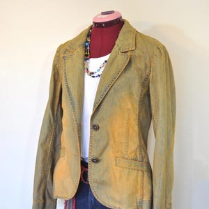 Chaqueta vaquera H&M reciclada, teñida en dorado, talla 8, para mujer (96 cm de pecho)