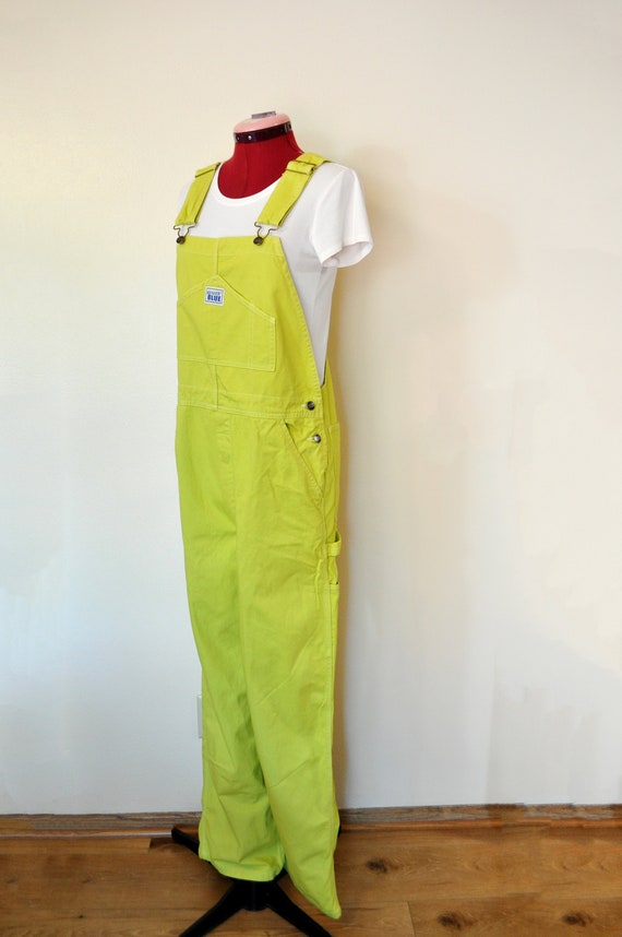 Chartreuse Mens Bib OVERALL Pants Lime Yellow Green Dyed NEW Rugged Blue Cotton Overalls Adult Mens Womens Size Small 30 W X 34 L Etsy Canada