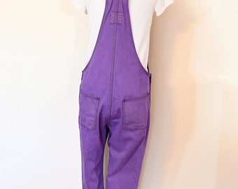 Purple Womens Medium Bib OVERALL Pants - Violet Dyed