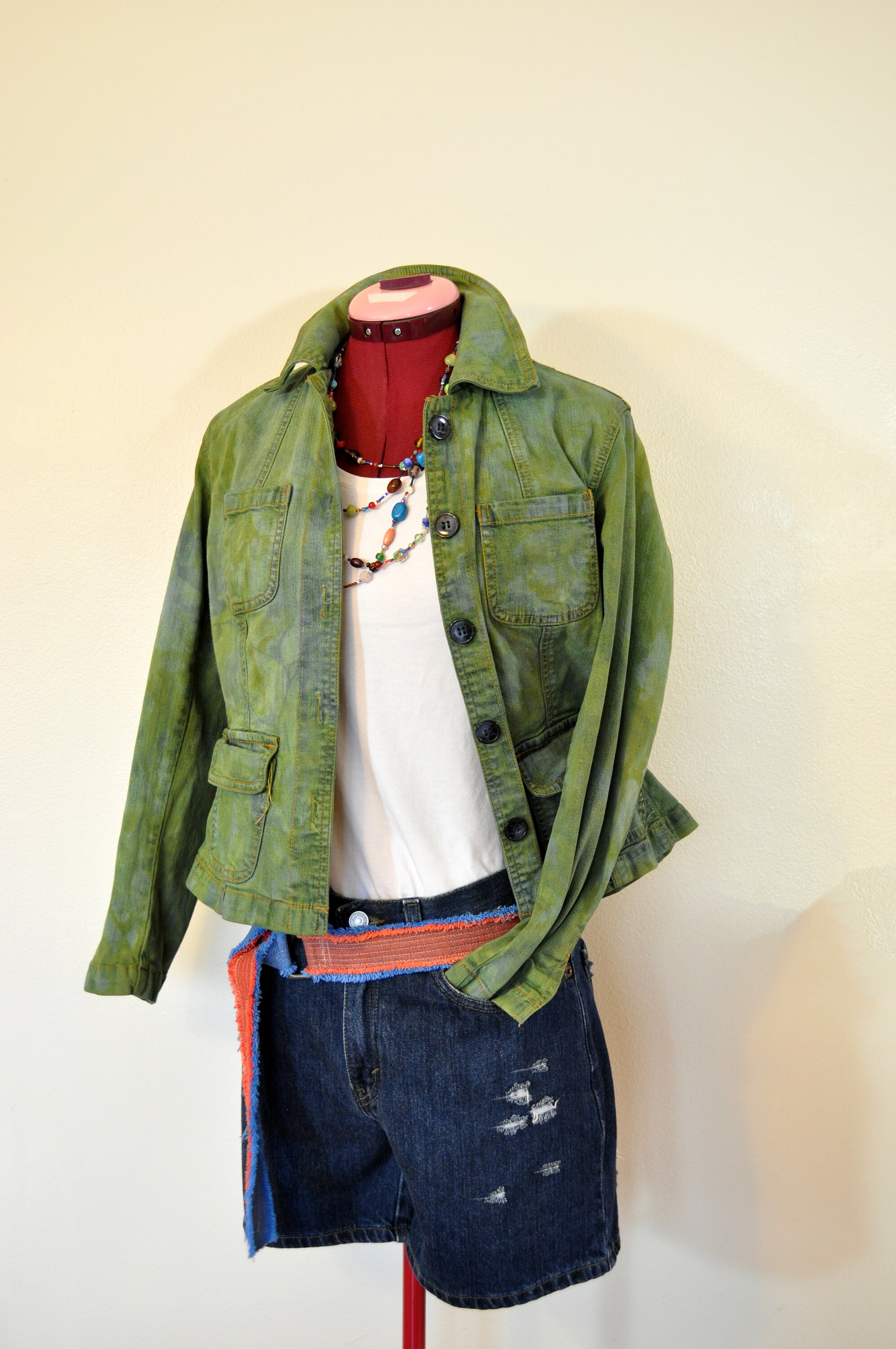 ジャケット・アウター digne collarless jacket coat mossgreen ジャケット・アウター digne collarless jacket coat mossgreen