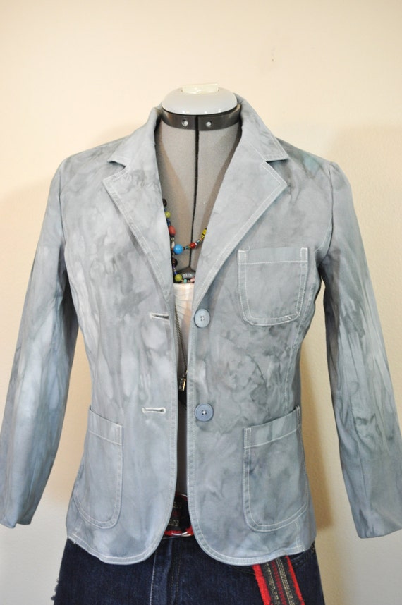 Grey XS Cotton JACKET - Silver Gray Dyed Upcycled… - image 3