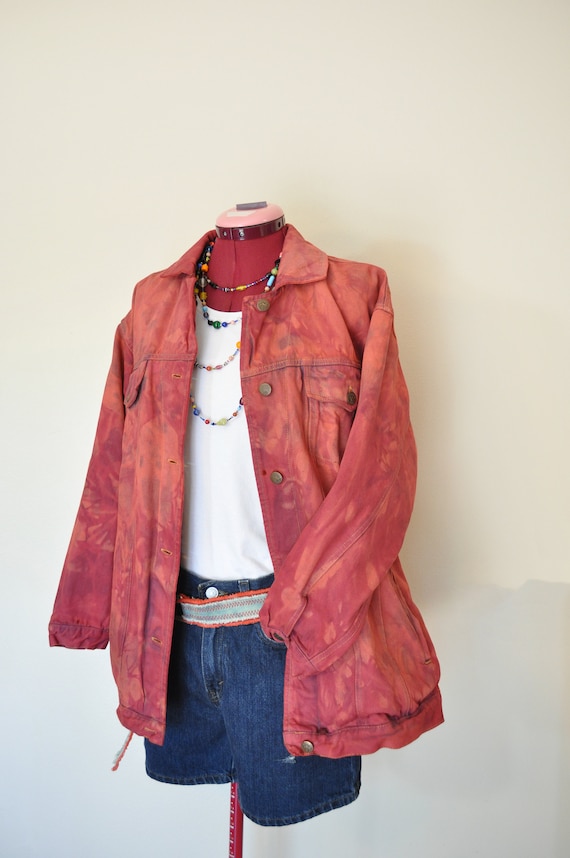 Orange denim jacket and skirt deals
