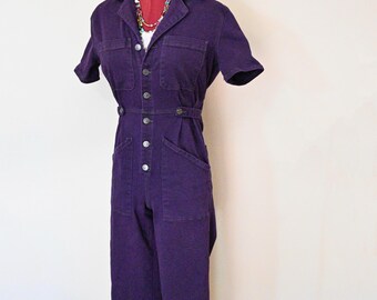 Purple Dyed Womens Extra Small Upcycled Forever21 BODYSUIT Pant (36 chest - 28 Waist)