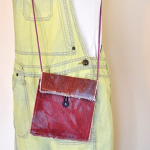 Gefärbte Jeanstasche HANDTASCHE - Hand Made Urban Upcycled Rot Orange Dyed Denim Geldbörse Over the Shoulder Mini Bag Tote 56