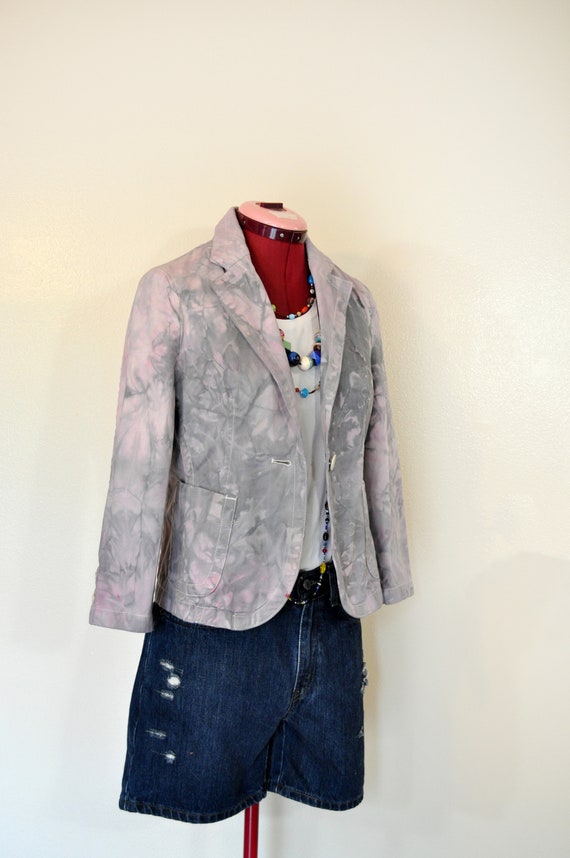 Pink Grey Womens Small Cotton JACKET Pink Gray Dyed Upcycled Gap Cotton Blazer Jacket Adult Women Size 6 Small 36 Chest Etsy