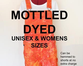 CUSTOM Dyed Mottled Color Dyed Bib OVERALL Pants - Sizes 28W - 48W