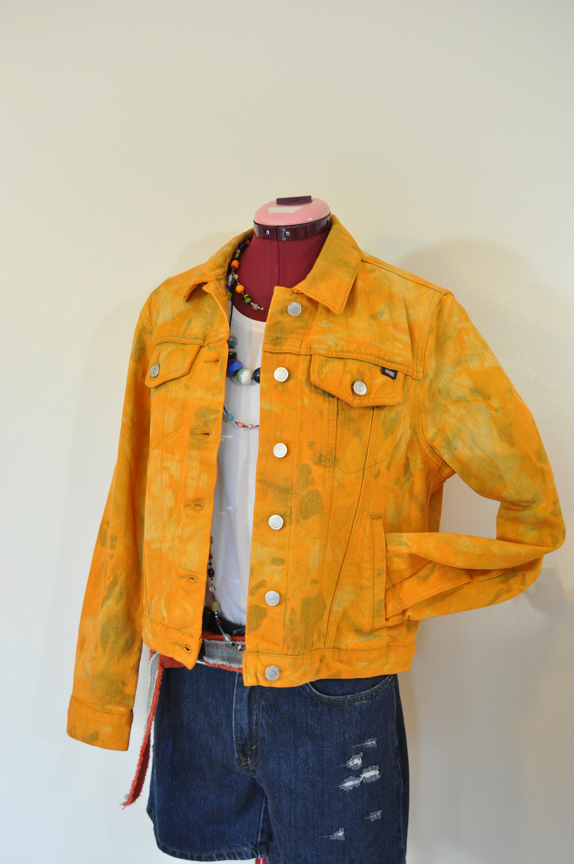 Pobudo Mustard Color Denim Jacket - Trendyol