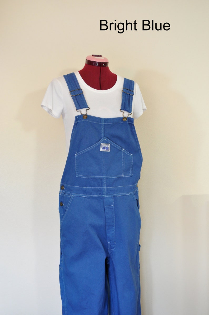 Blue Large Bib OVERALL Pants Bright Blue Dyed NEW Rugged Etsy