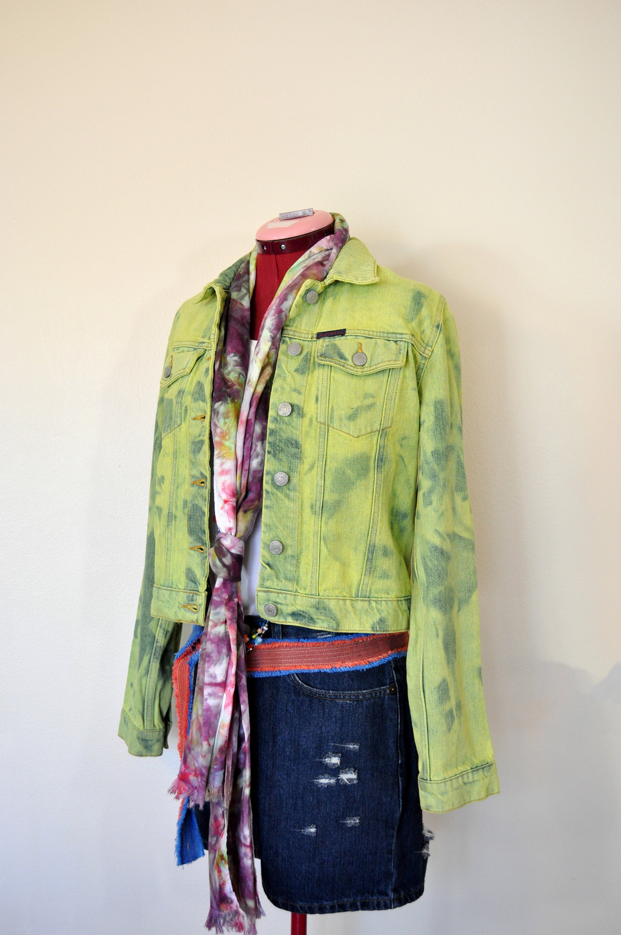 Yellow Jrs. Medium Denim JACKET Lemon 