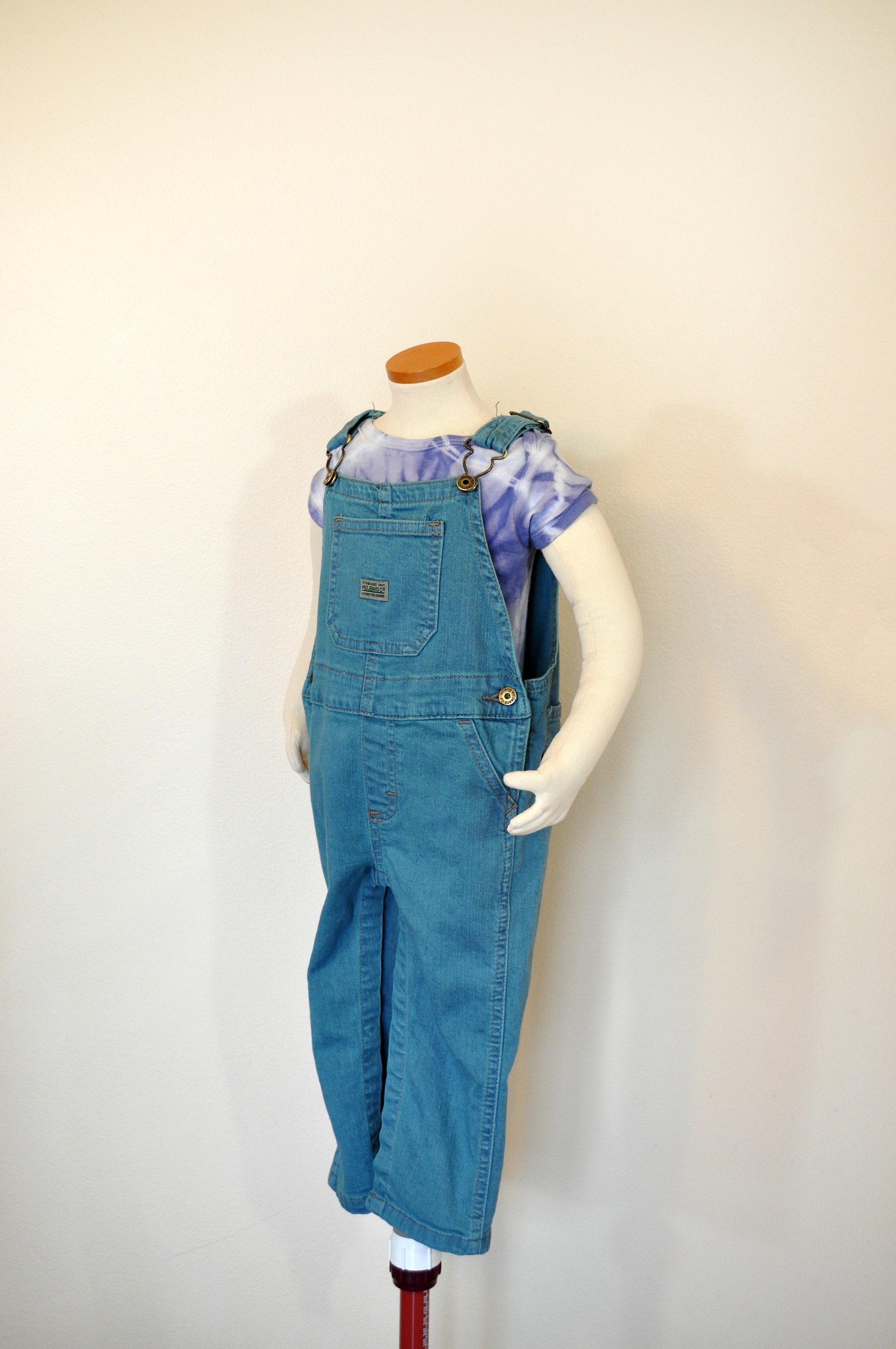 Teal Kids 24 Mo Bib OVERALL Pants - Blue Green Dyed WRG