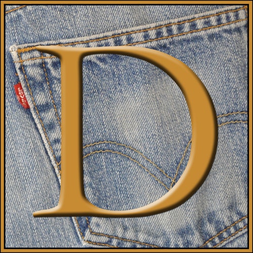 Red Blue Dyed Upcycled Denim Embroidered D-ring BELT - #27  display picture 2