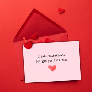 Valentine&#39;s Card Funny- I Hate Valentine’s but got You This Card