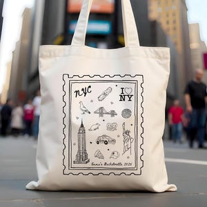 New York Bachelorette Party Tote Bag: Personalized NYC Favor