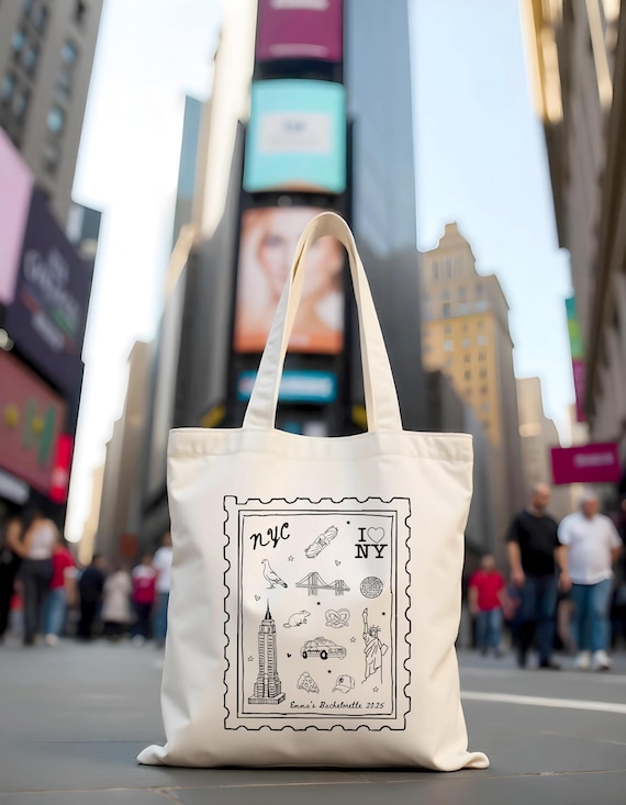 New York Bachelorette Stamp Tote | NYC Tote Bag | Club Bachelorette Totes | New York Bach Totes | NYC Bachelorette Bags | New York Tote Bag