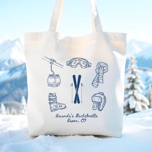 Après ski tote | Mountain Wedding Tote | Ski Weekend Gift Bag | Ski Mountain Favor Bags | Ski Bachelorette Tote | Mountain Welcome Bag
