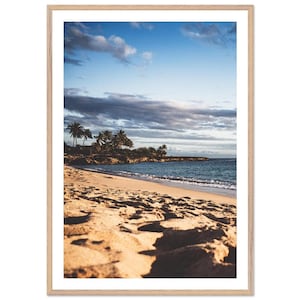 Golden Sands of Oahu, Tropical Beach Sunset Photography Print, Oahu Beach Print, Beach Fine Art, Hawaii Framed Print, Hawaiian Home Decor