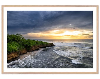 Stampa incorniciata del tramonto sulla spiaggia di Tamarindo: foto della costa del Costa Rica