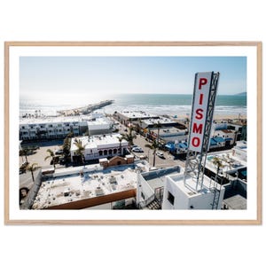 Vintage Pismo – Central Coast California, Framed Coastal Poster for Home Decor, Ocean Lifestyle, California Beach House, Framed Fine Art