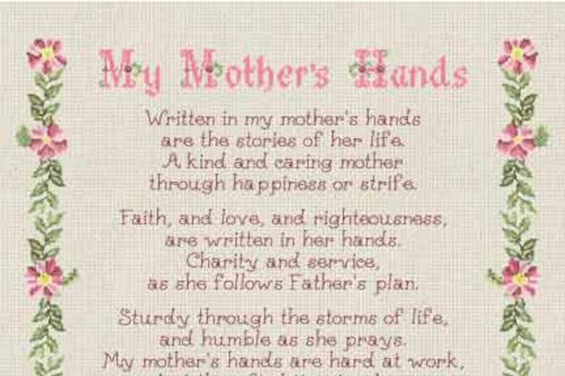My Mother's Hands Poem Etsy